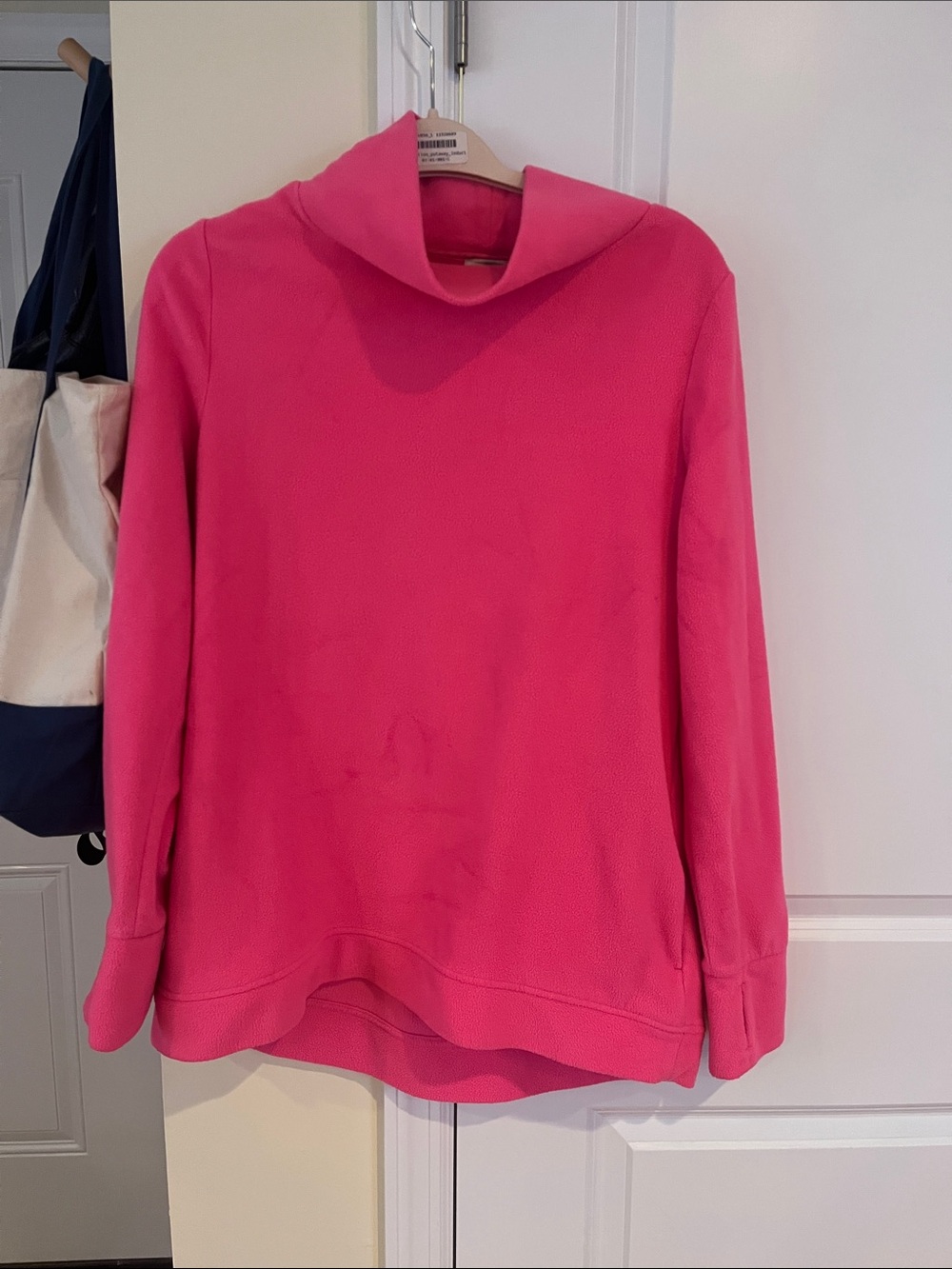 Bright Pink Cowl Neck Pullover